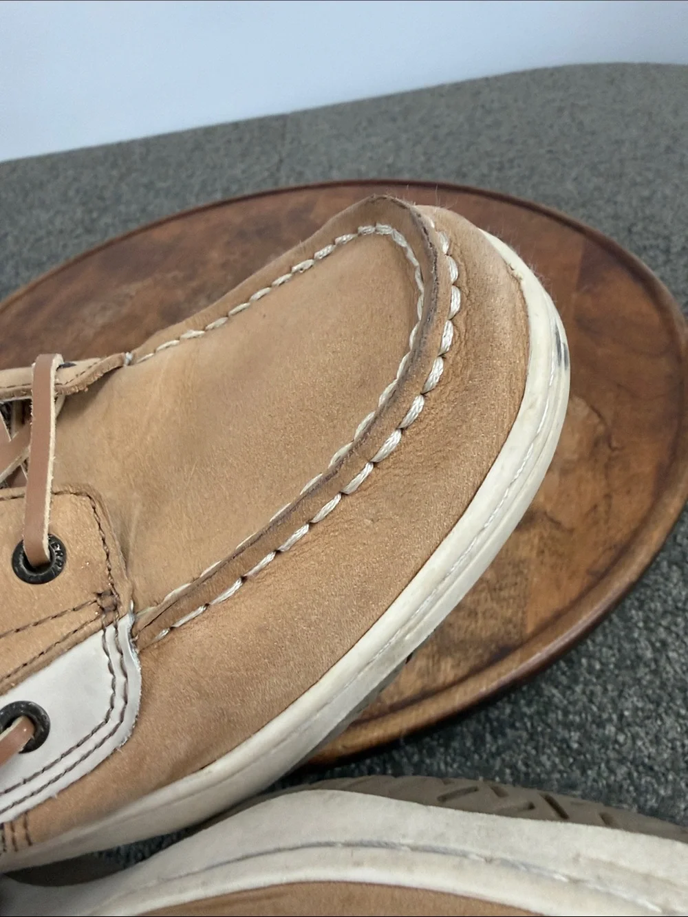 Sperry Shoes Boys 4 M Ivy Fish Loafer Casual Boat Tan Uniform Lace